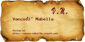 Vancsó Mabella névjegykártya